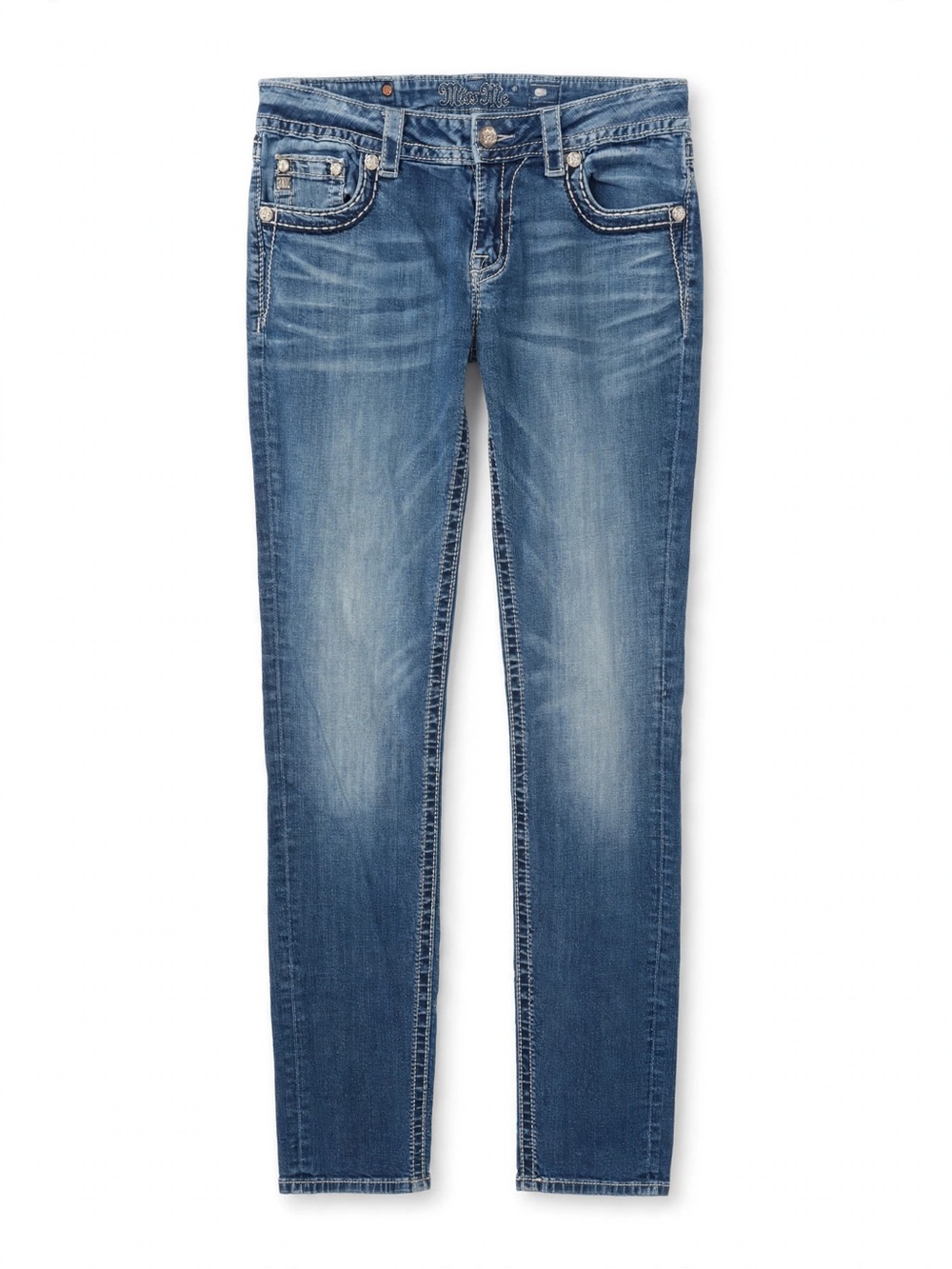 Miss Me Women's Signature Skinny Jeans Blue Denim, Slim Fit, Embellished Size 30